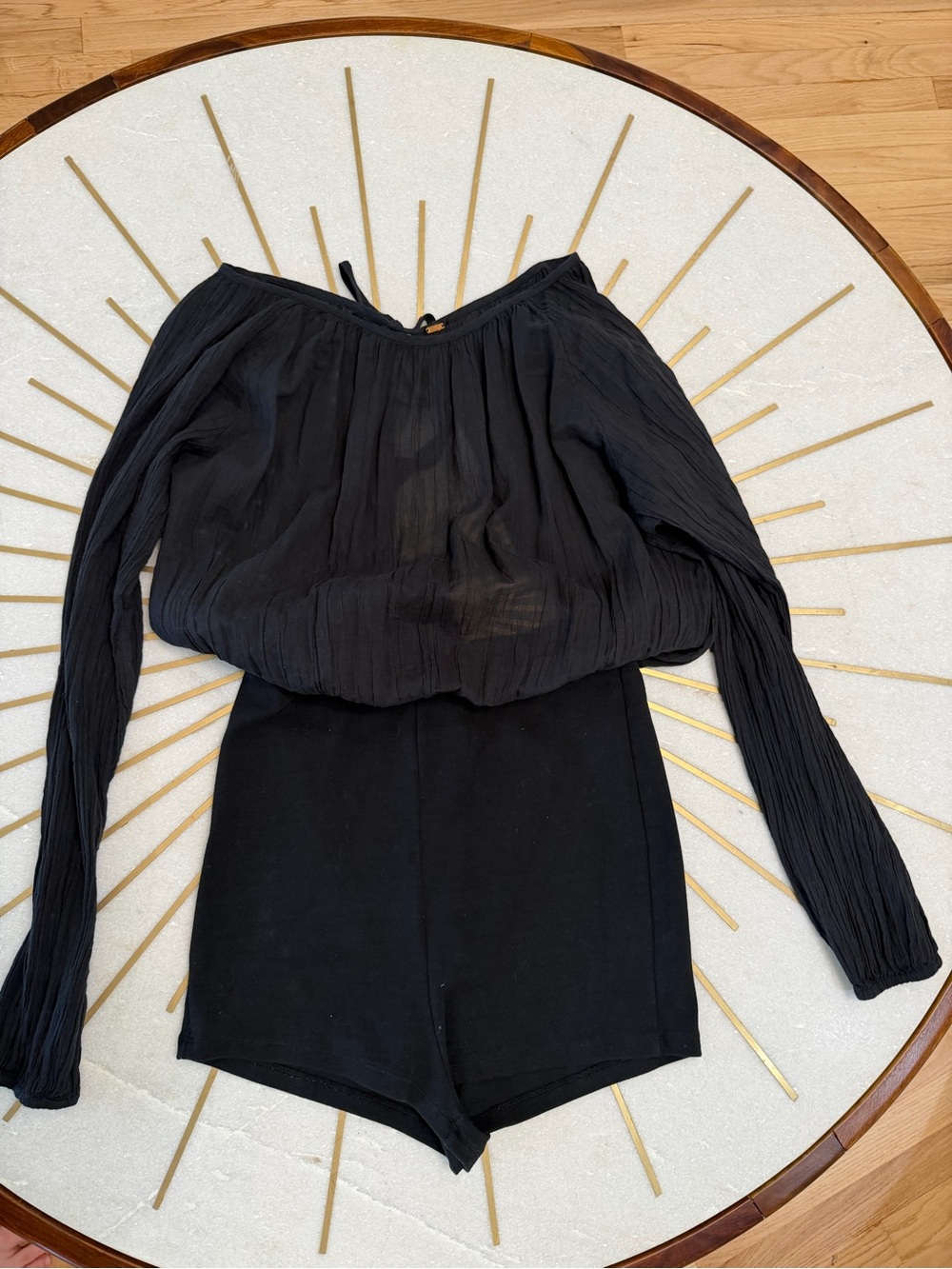 Free People Black Off-Shoulder Romper